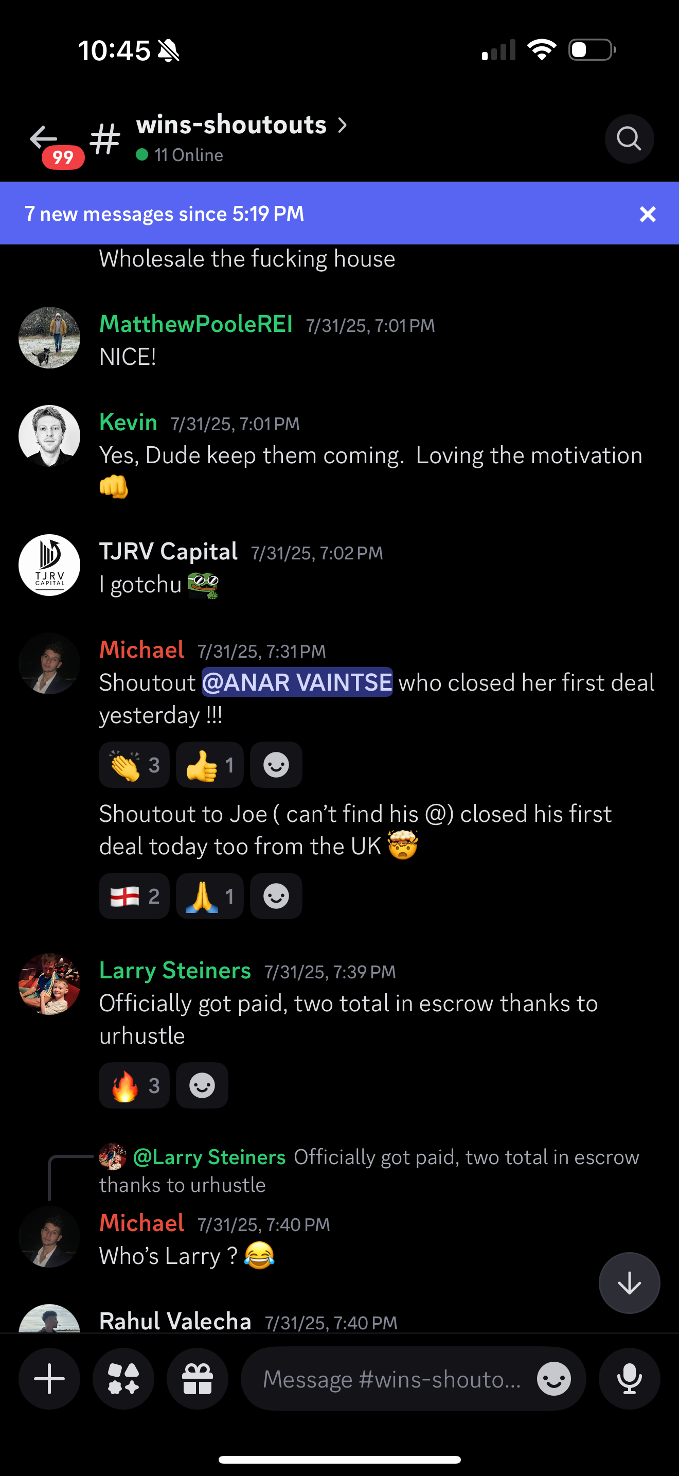 Community celebrating deals